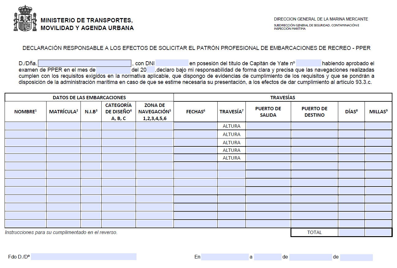 Declaración Responsable PPER